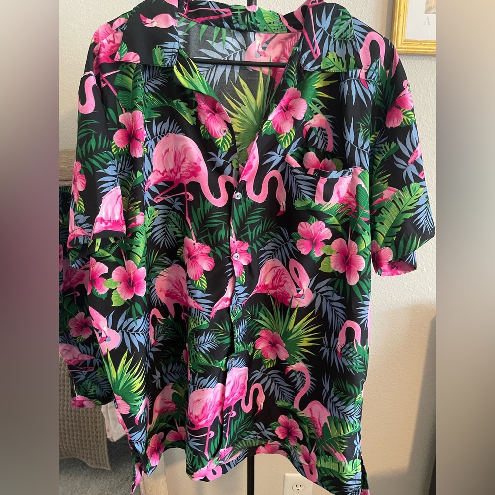 Tropical Flamingo Print Men’s Shirt
